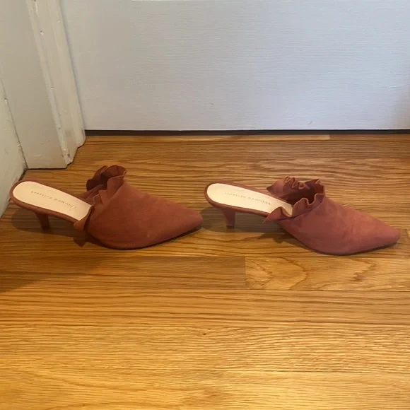 Loeffler Randall Berkley Mule Heels Suede Dusty Rose 8.5 Kitten Heel - Picture 4 of 10